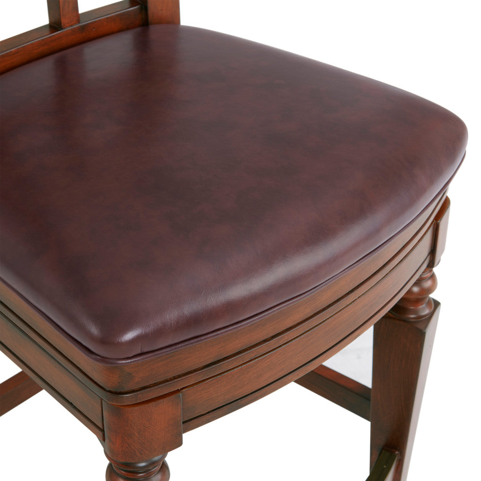Napa Bar Stool With Back, Mahogany, 1, Counter Height