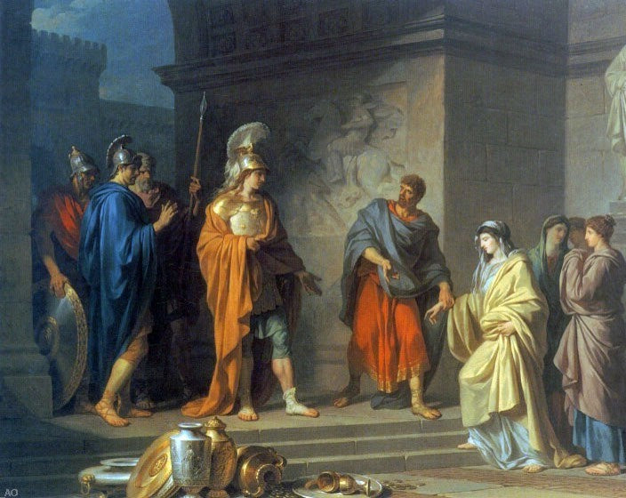 Jean Nicaise Perrin La Generosite De Scipio, 20"x25" Wall Decal