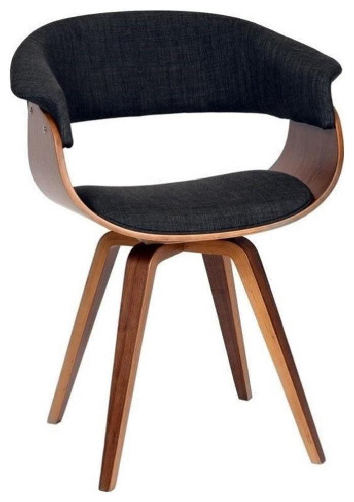 Armen Living Summer Modern Fabric Upholstered Accent Chair in Charcoal