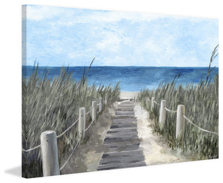 "Beach Wood Path" Painting Print on Wrapped Canvas, 12"x8"