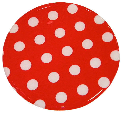Andreas Dots Trivet, 8" Round, Red and White
