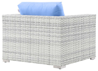 Convene Outdoor Patio Armchair Light Gray Light Blue