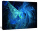 Blue on Dark Fractal Illustration, Abstract Canvas Art Print, 60x40