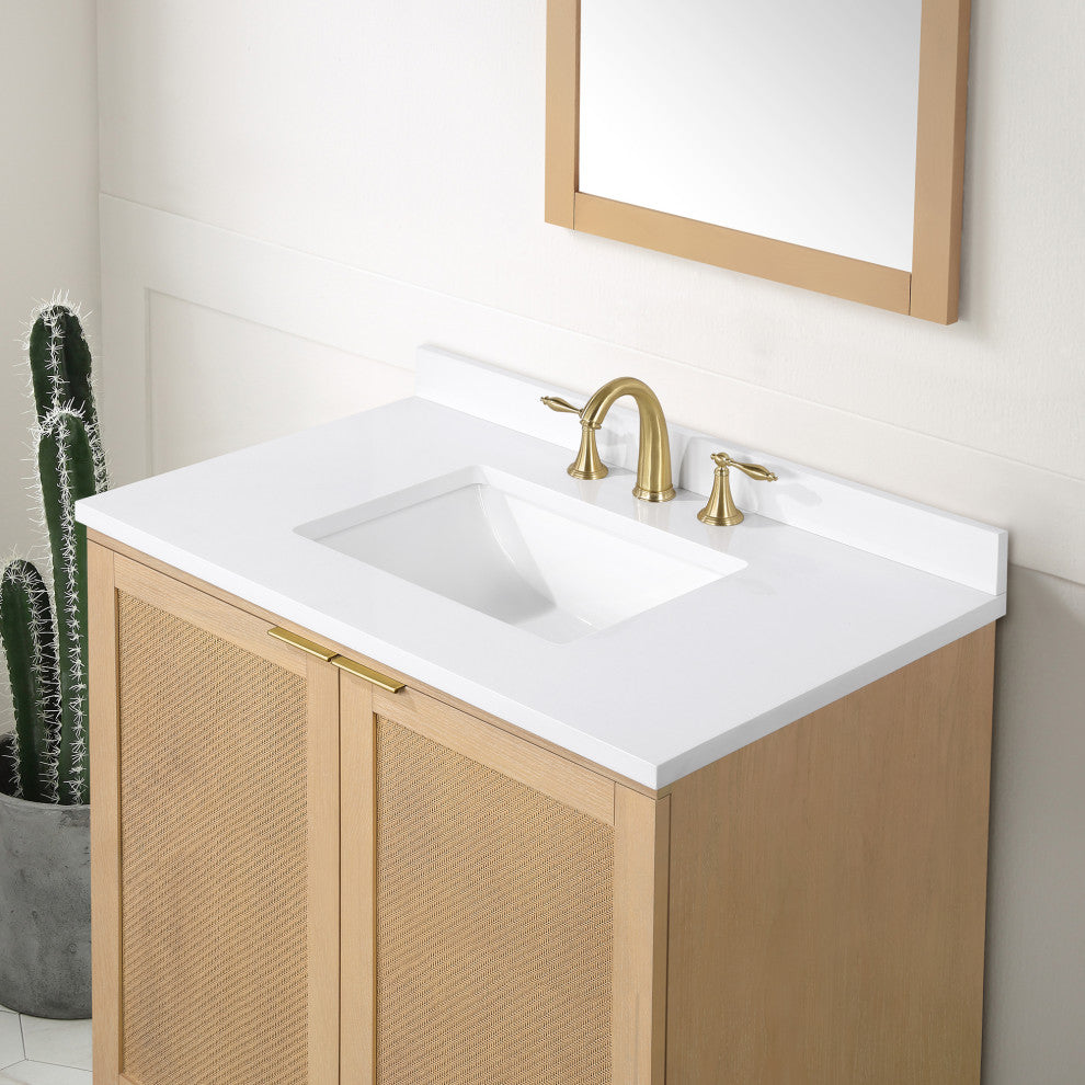 OVE Decors Macy Single Sink Bathroom Vanity, Rustic Ash, 36 in.