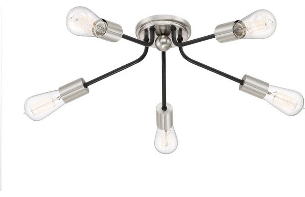 Latitude 5-Light Flush Mount, Western Bronze