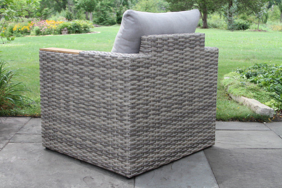 3-Piece Teak and Wicker Storage Chat Set