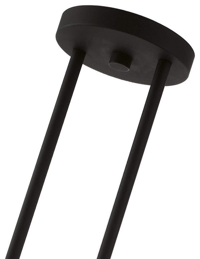 Schofield 5 Light Black With Brushed Nickel Accents Linear Chandelier