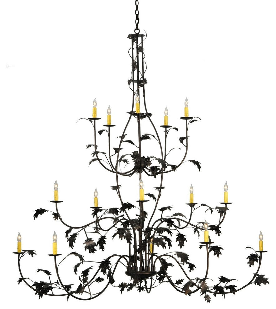 72 Wide Oak Leaf 15 Light Chandelier