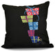 Decorative Holiday Outdoor Pillow Geometric Print, Black, 16"x16"