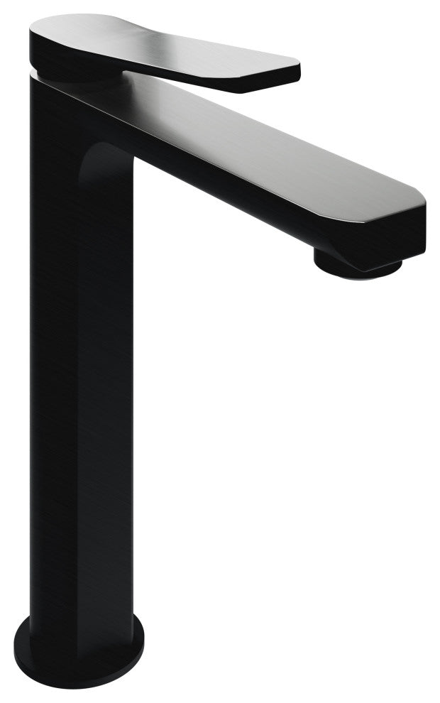 1-Handle Bathroom Vessel Sink Faucet, Matte Black and Brushed Nickel