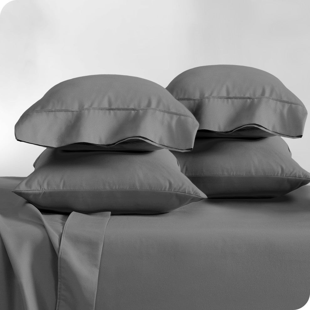 Bare Home Microfiber Pillowcases - Multi-Pack, Gray, King, Set of 4