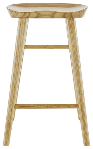 26" Light Natural Brown Solid Wood Counter Stool