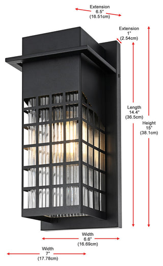 Home Living 7" Outdoor Wall Sconce, Black