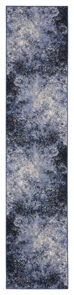 Nourison Passion 1'10" x 6' Light Blue Black Modern Indoor Rug