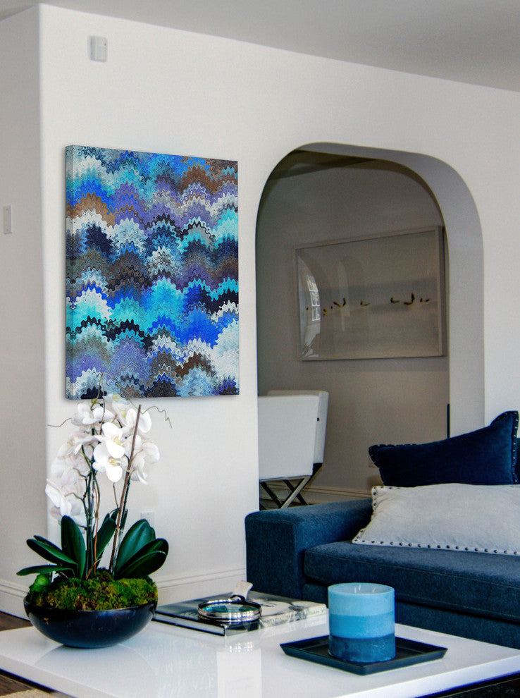 "Wavy Blends II v2" Painting Print on Canvas by Irena Orlov