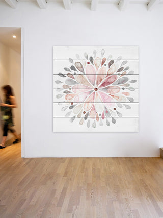 "Fading Flower" Painting Print on White Wood