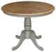 36" Round Wood Distressed Hickory/Stone Table-Dining Height