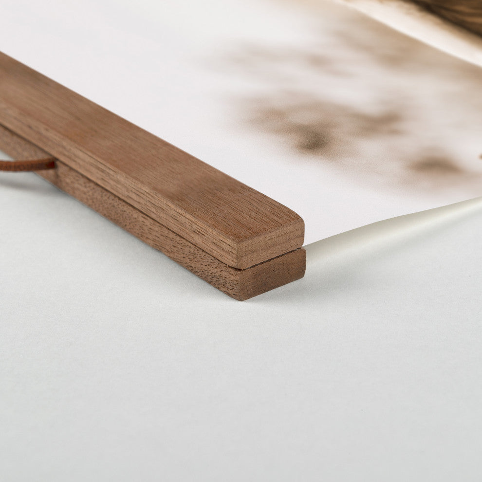 Highland Cow Close Up 12 x 18 Teak Hanging Canvas