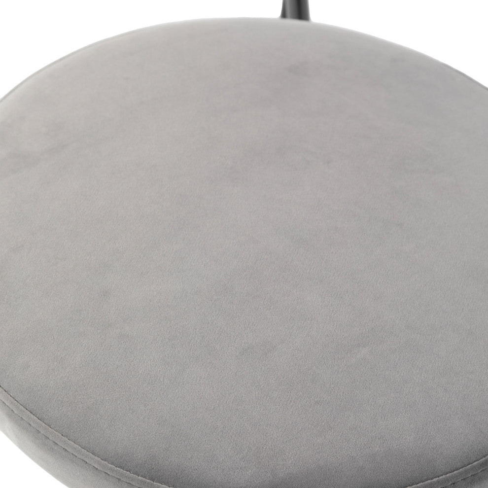 LeisureMod Euston Dining Chair with Wicker Back & Velvet Seat Set of 2, Gray