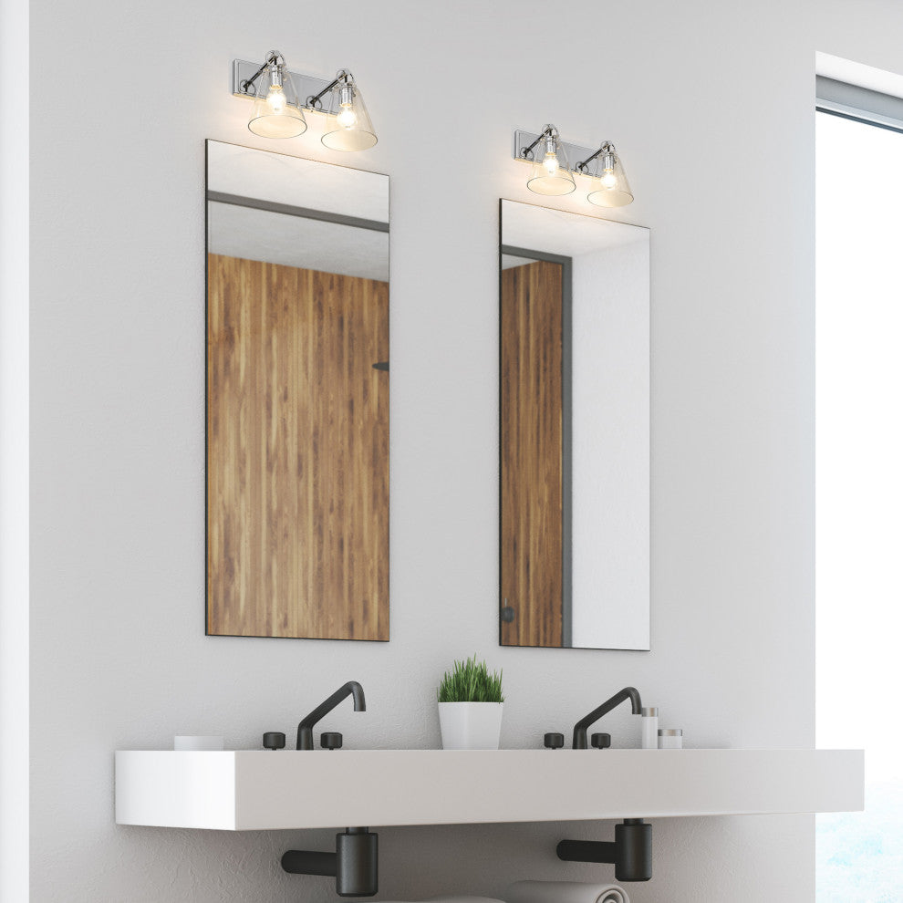 Zlite 483-2V-CH 2-Light Vanity, Clear