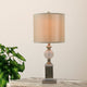 Regency Frosted Glass Urn Table Lamp, Antique Brass & White Marble