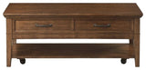 Lexicon Whitley Wood 2 Drawer Coffee Table in Brown