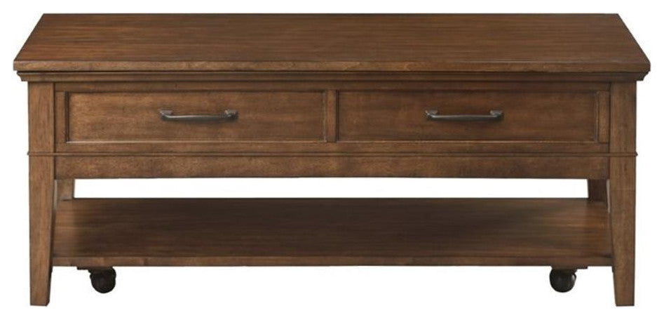 Lexicon Whitley Wood 2 Drawer Coffee Table in Brown