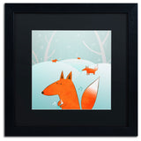 'Winter Foxes' Matted Framed Canvas Art by Carla Martell