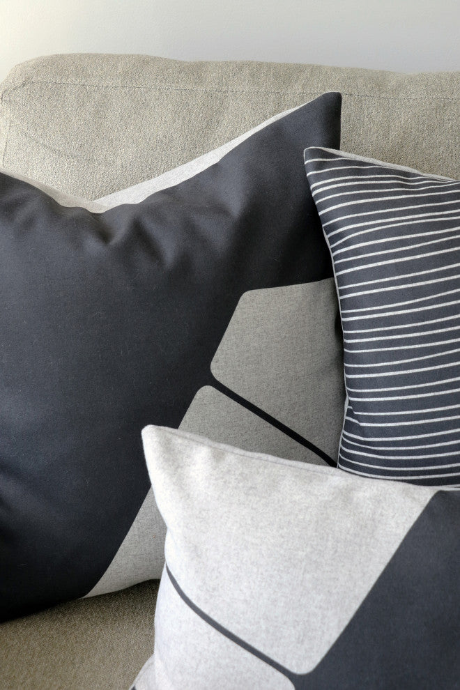 Boketto Charcoal Black Throw Pillow 19x19, with Polyfill Insert