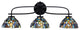 Cavella 3 Light Bath Bar, Matte Black Finish, 7" Blue Mosaic Art Glass