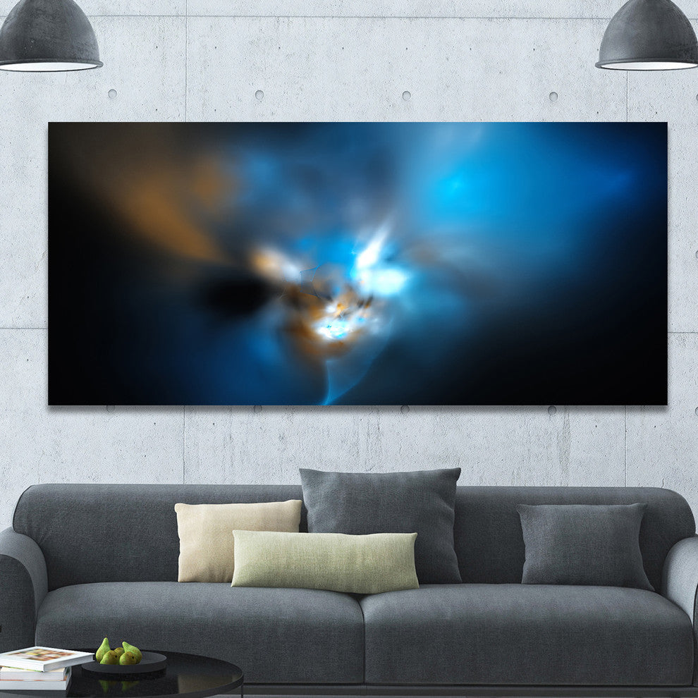 Mystic Green Fractal, Oversized Contemporary Canvas Art Print, 60x28