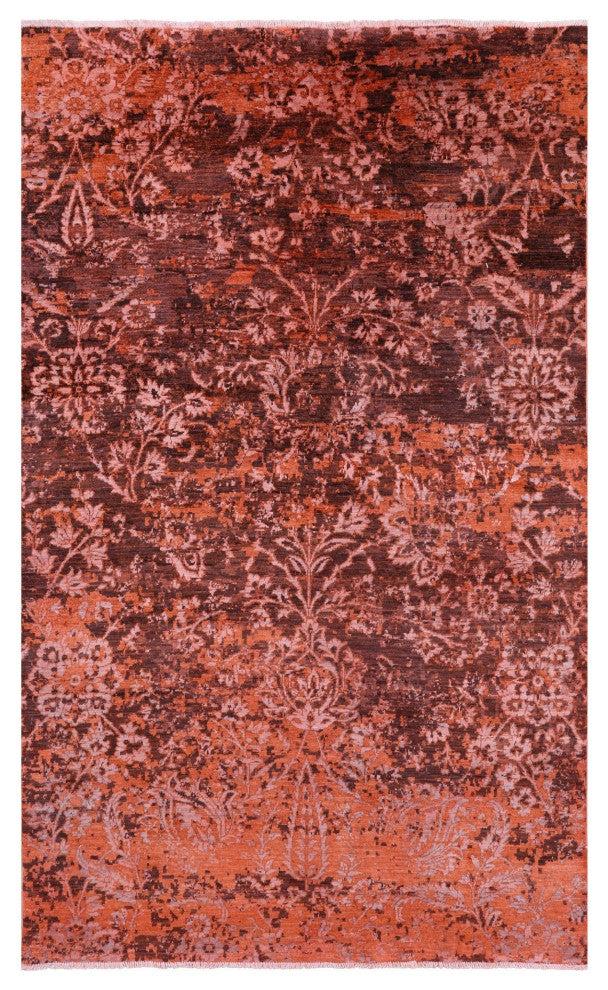 Modern Hand-Knotted Wool & Silk Rug 4' 9" X 7' 8" - Q12737