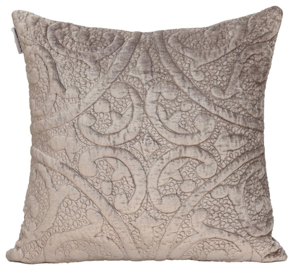 Parkland Collection Cristal Taupe Throw Pillow, Square