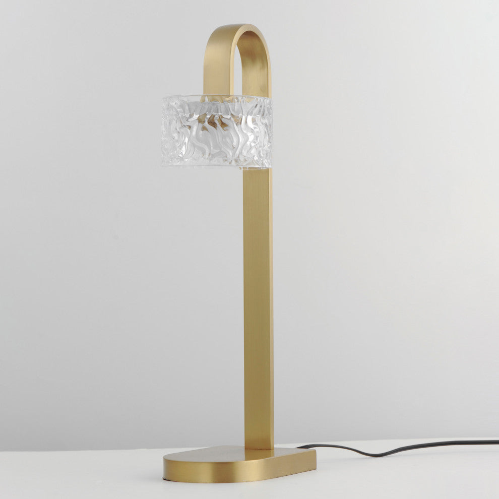ET2 E11087-124 Elysian 22" Tall LED Arc Table Lamp - Natural Aged Brass