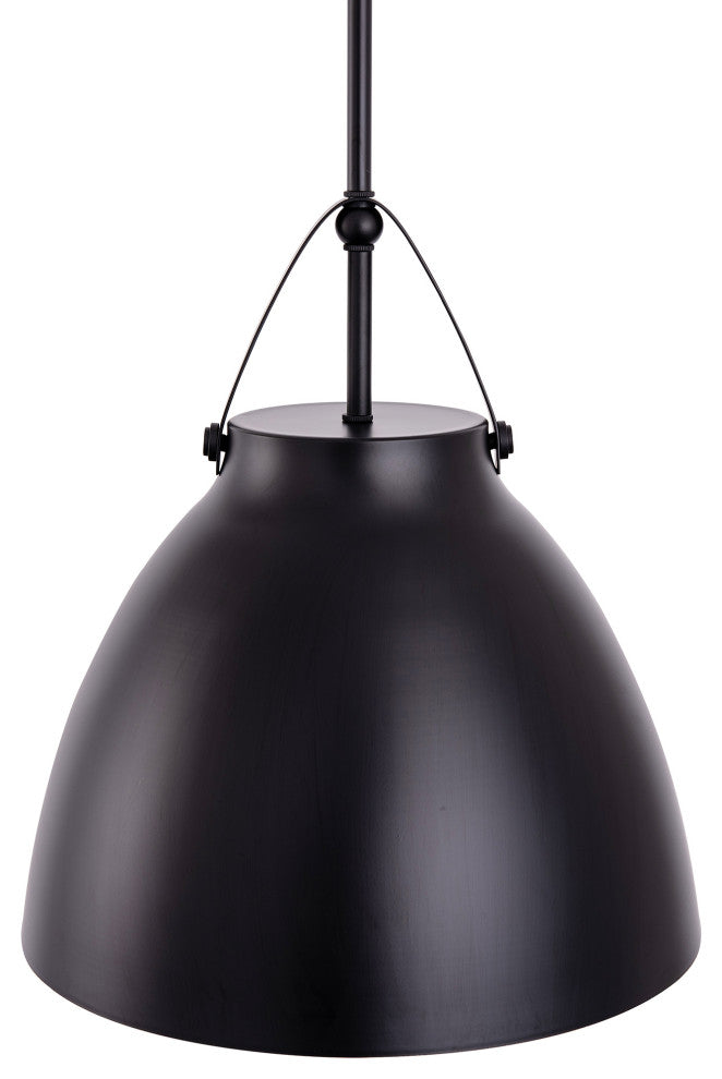 Modern 1-Light Black Metal Pendant Light