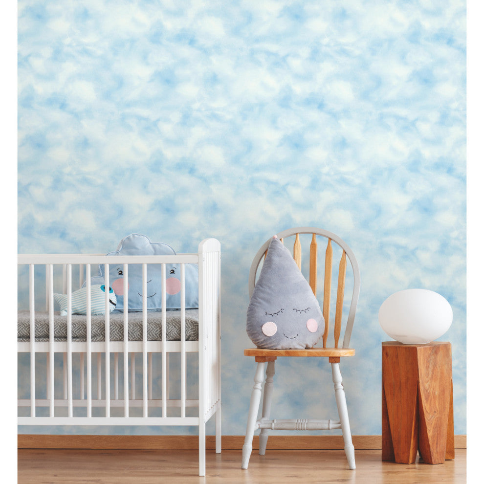 Cloud Blue Peel and Stick Wallpaper