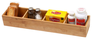 YBM HOME Bamboo 4 Compartment Organizer Tray for Drawers