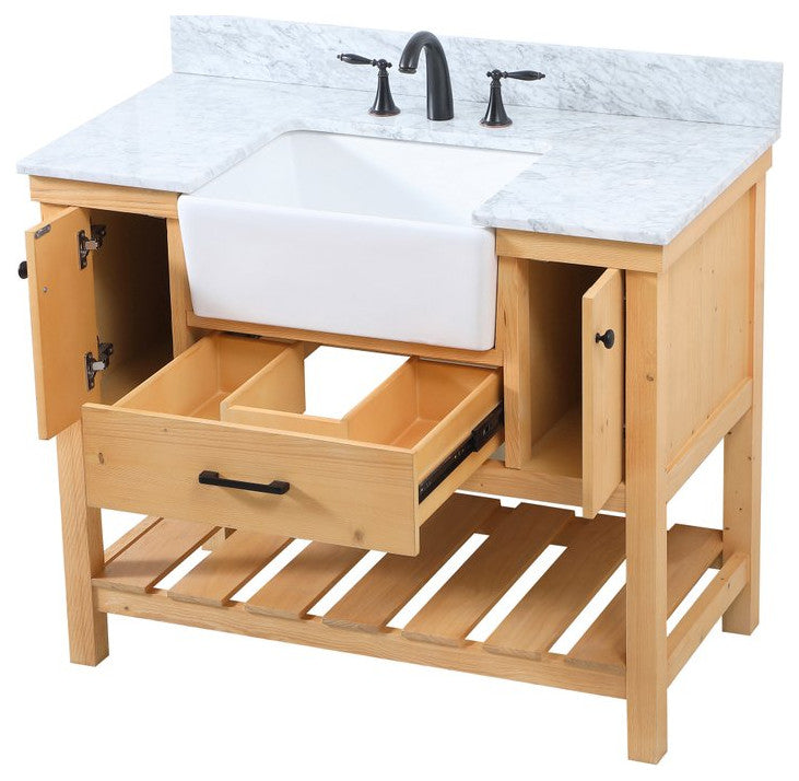 Home Living 22" Farmhouse Natural Wood-Light Bathroom Vanity
