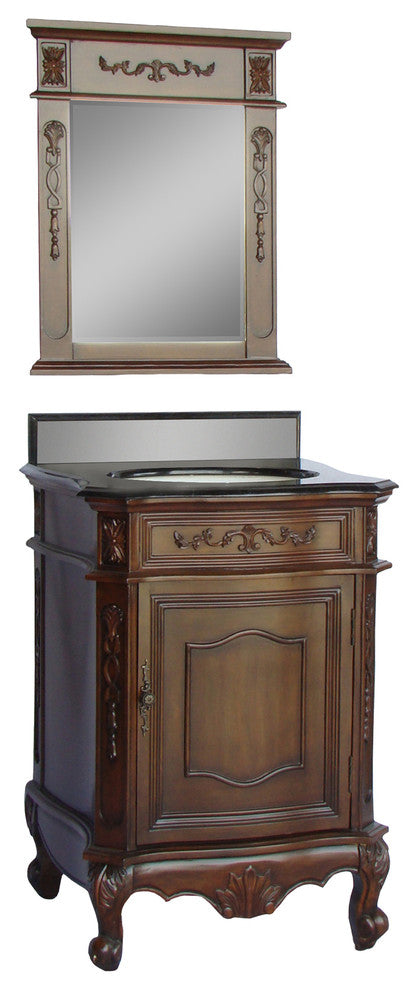 24 Inch Brown Classic Style Powder Room Debellis Small Bathroom Vanity