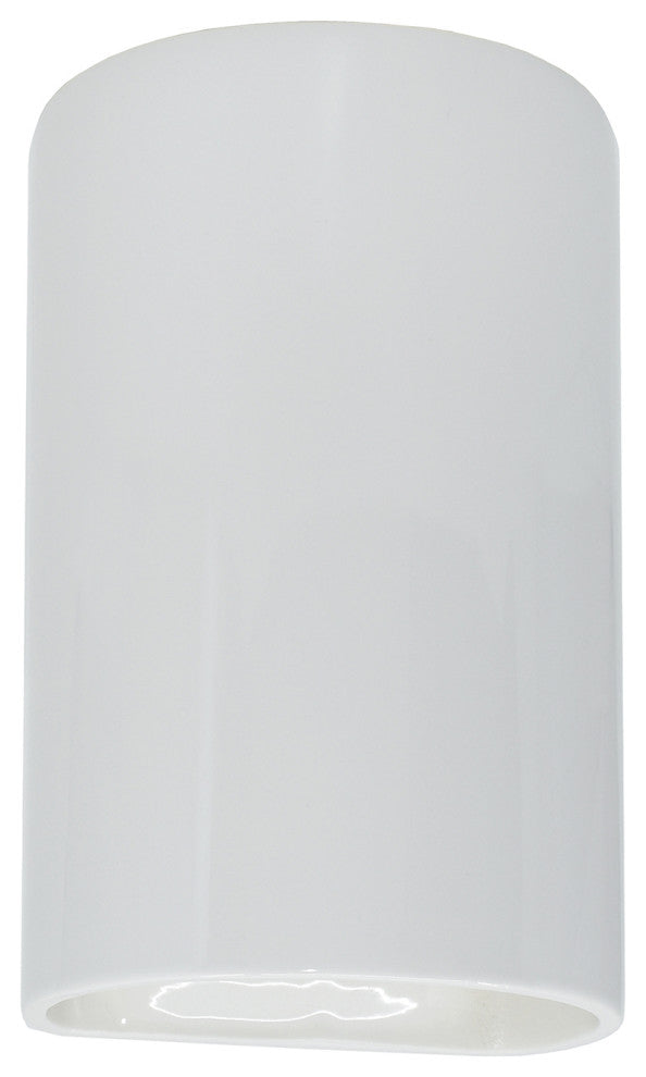 Ambiance ADA Large Cylinder Outdoor Wall Sconce, Closed, Gloss White, E26