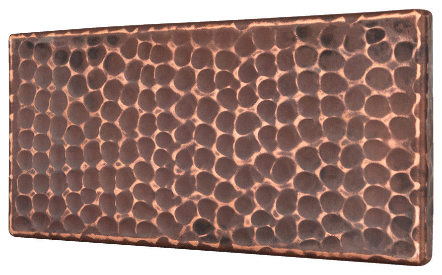 Hammered Copper Tile, 3"x6", Single