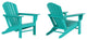 WestinTrends 2PC Outdoor Patio Adirondack Chair Set, Fire Pit Chairs, Turquoise