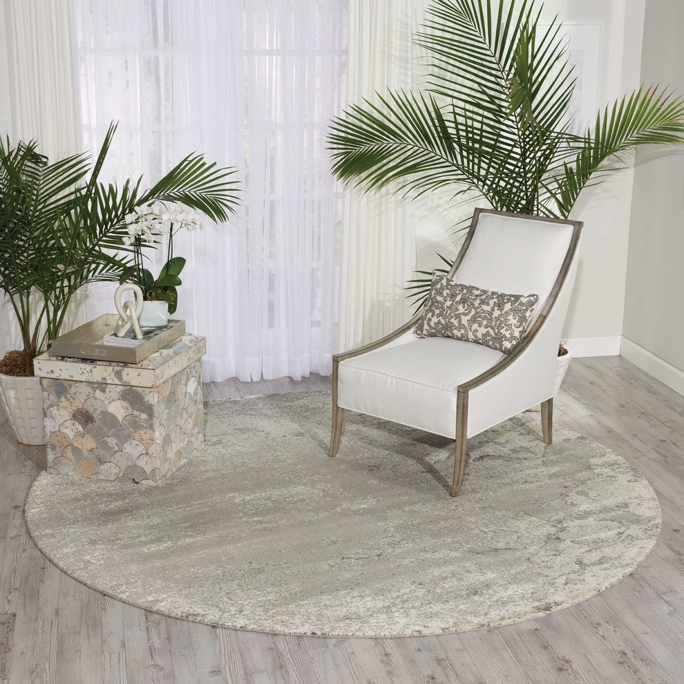 Nourison Twilight 8' x Round Bone Modern Indoor Area Rug