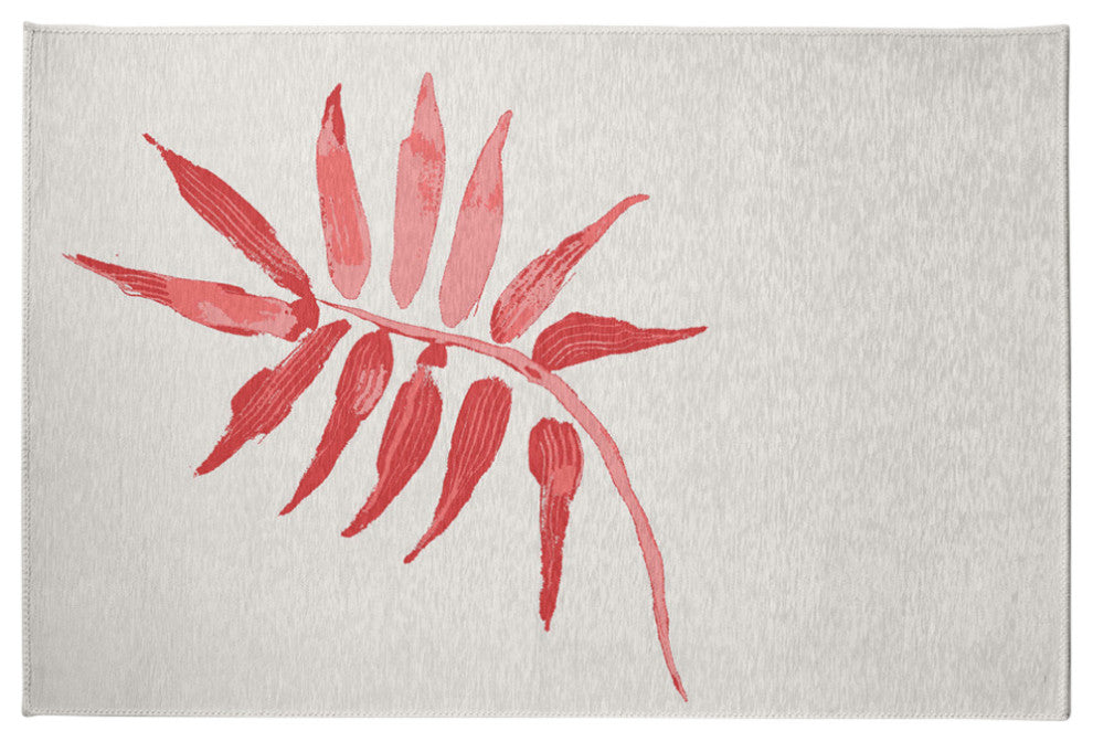 Frond Spring Chenille Rug, Pink, 4'x6'