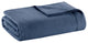 Madison Park Egyptian Cotton All-Season Woven Bedding Blanket, Navy Blue