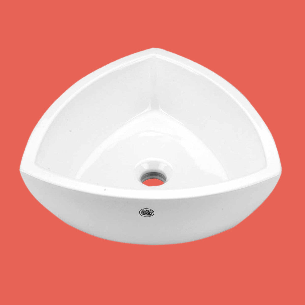 Bathroom Vessel Triangle Sink White Porcelain Trinity |