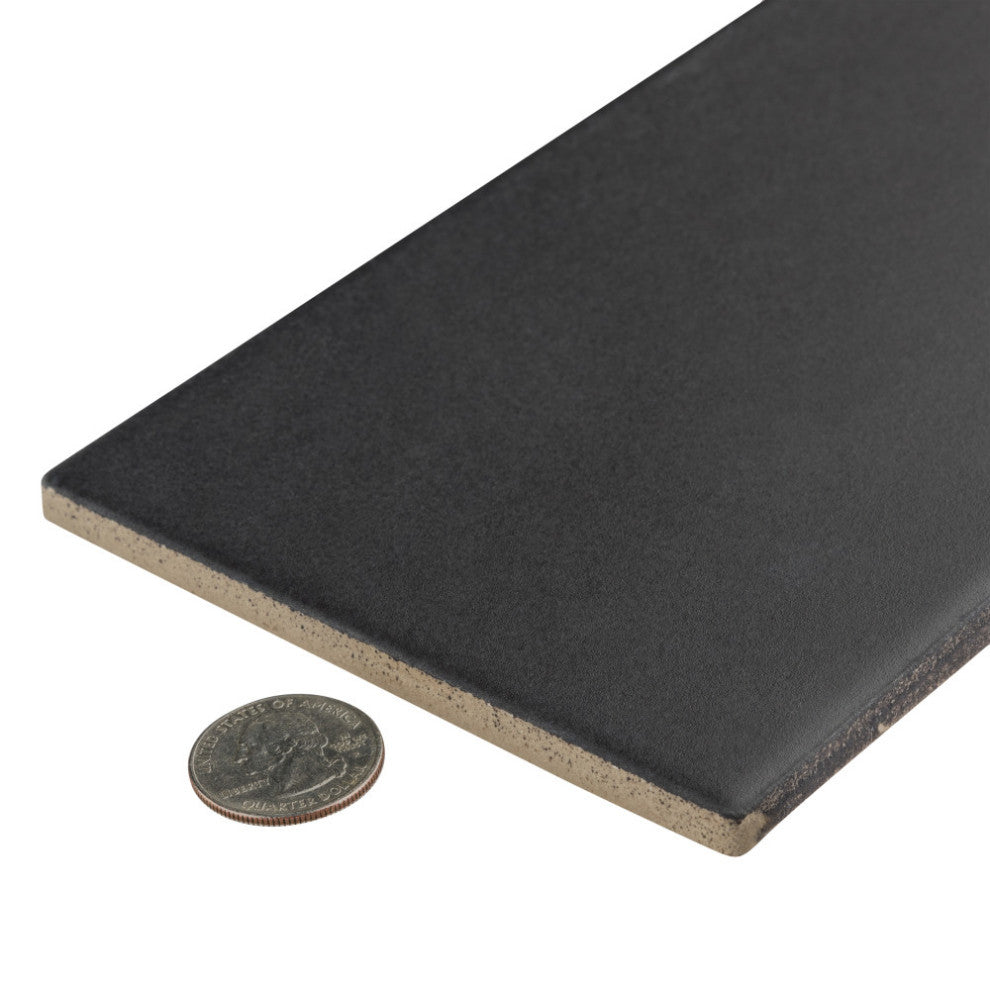 Piscina Brick Nero Matte Porcelain Floor and Wall Tile