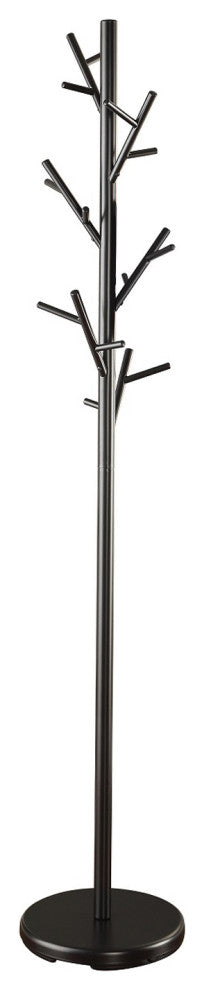 Metal 18-Hook Coat Rack With Heavy Duty Base, Black
