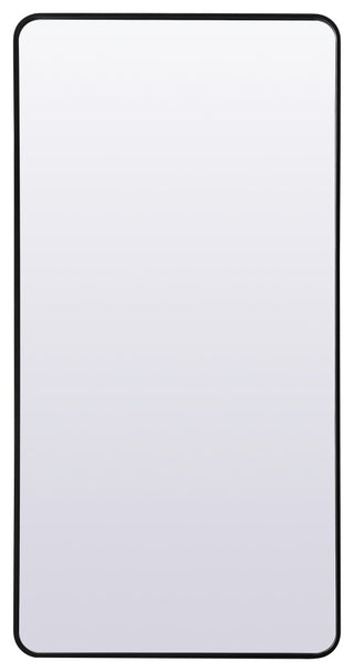 Soft Corner Metal Rectangle Full Length Mirror 30X60 Inch, Black