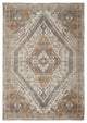 Weave & Wander Prescott Transitional Medallion, Ivory/Orange/Brown, 9'2"x12'